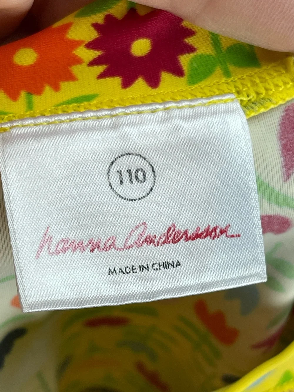 Hanna Andersson size 110 yellow floral print rash guard